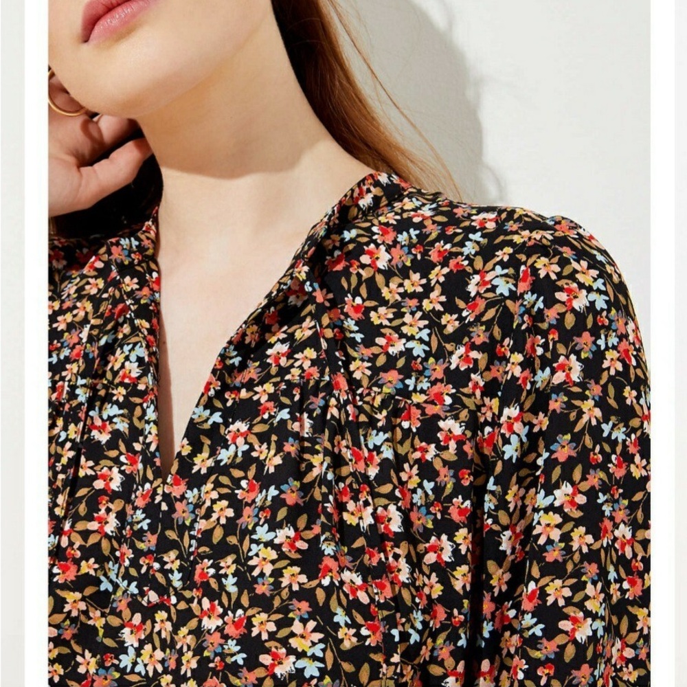 LOFT Multicolor Floral Blouse